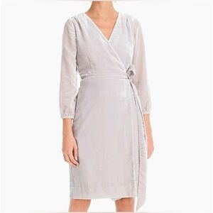 J.Crew Long Sleeved Wrap Dress in Drapey Velvet